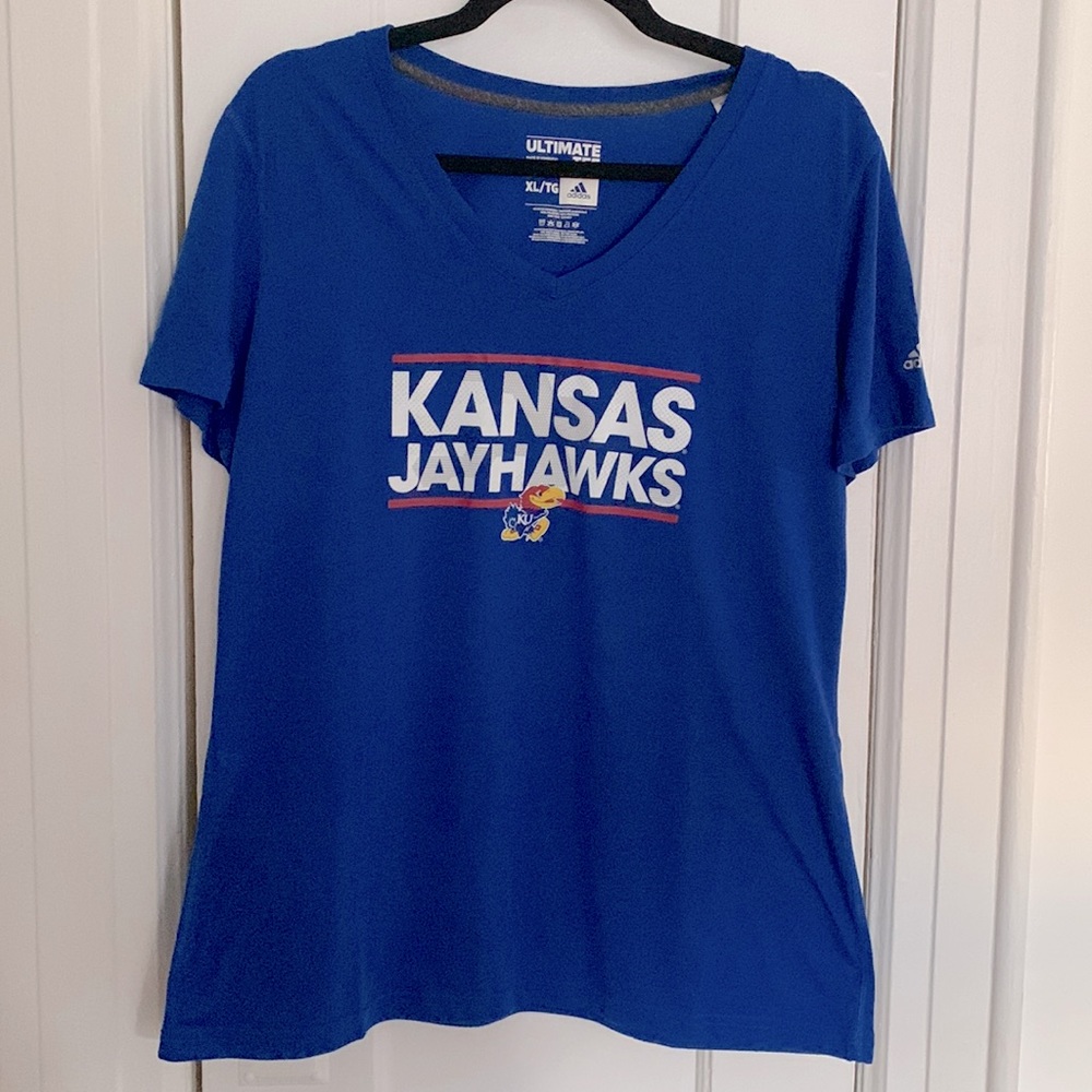 Adidas Climalite Kansas Jayhawks Blue T-shirt, Size XL